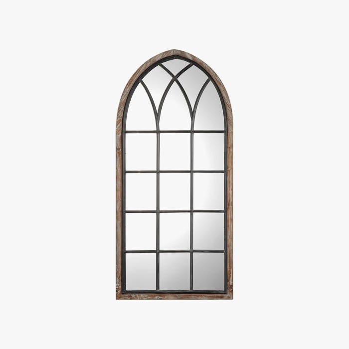 Wall Decor Mirror Rustic Brown Outlet Collection