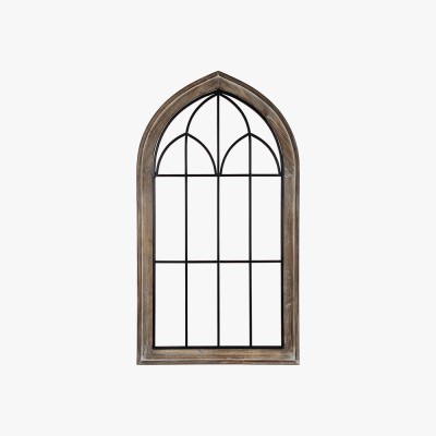 Wall Decor Mirror Rustic Brown Outlet Collection