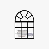 Wall Mirror Black Frame Window Decoration