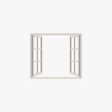 Open White Casement Window with Glass Panes