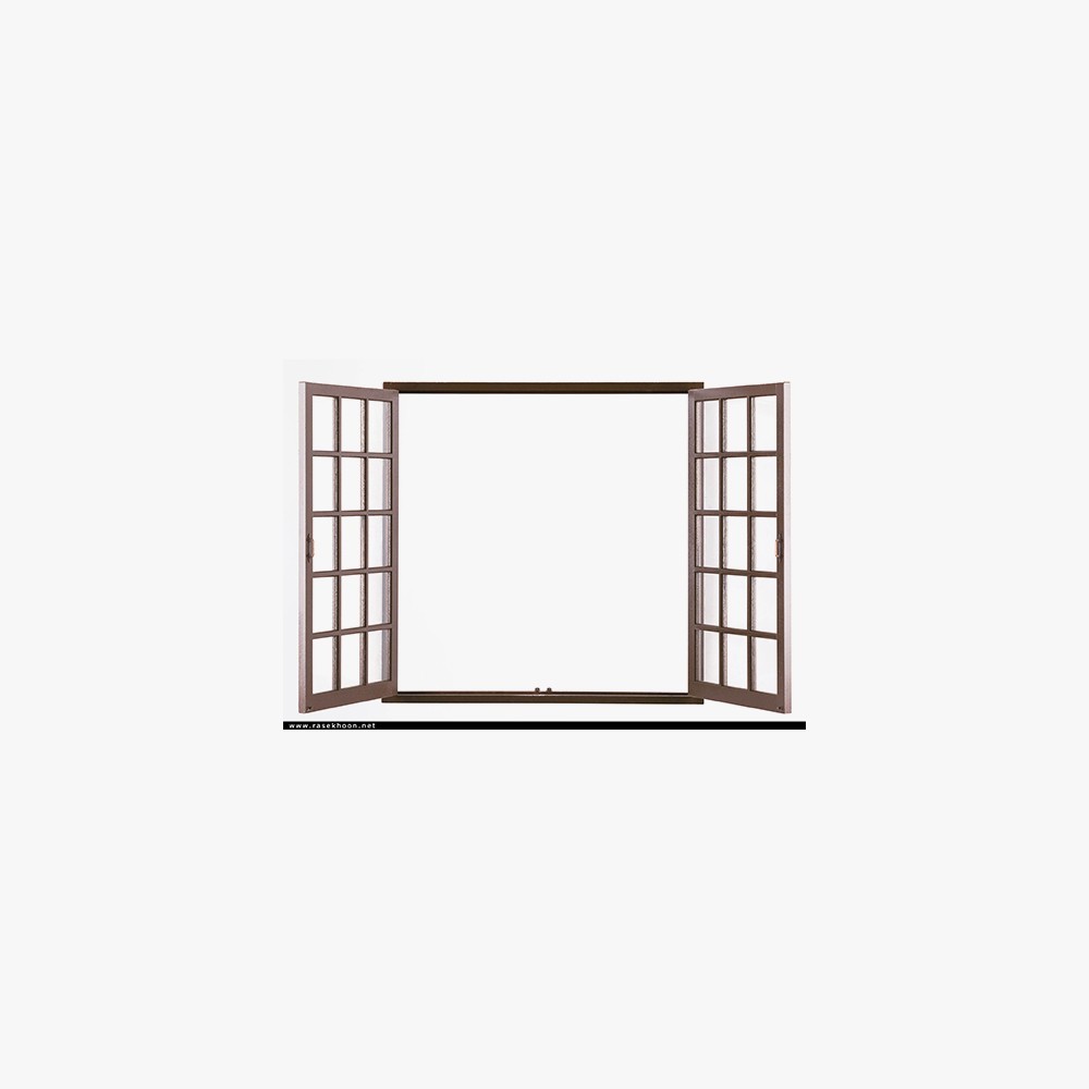 Open White Casement Window with Glass Panes
