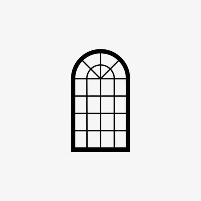 Arched Saginaw Window Flat Icon Vector Illustration