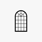 Arched Saginaw Window Flat Icon Vector Illustration
