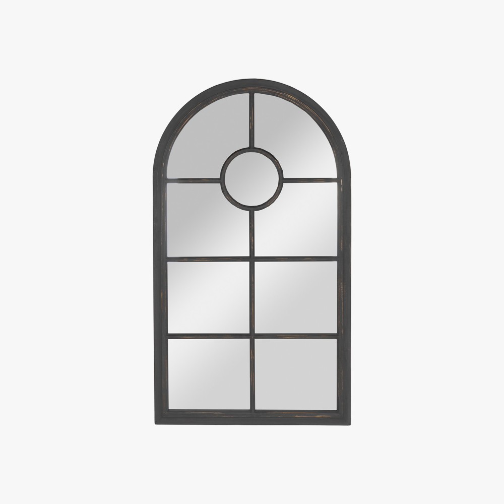 Arched Saginaw Window Flat Icon Vector Illustration