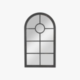 Arched Saginaw Window Flat Icon Vector Illustration