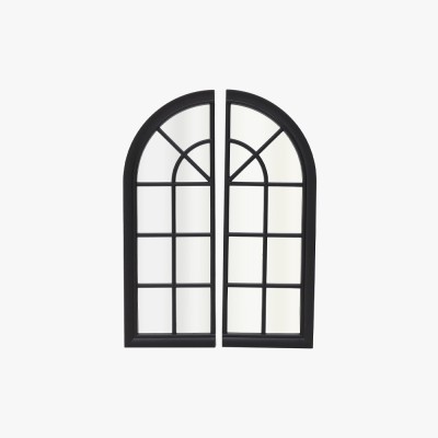 Arched Saginaw Window Flat Icon Vector Illustration