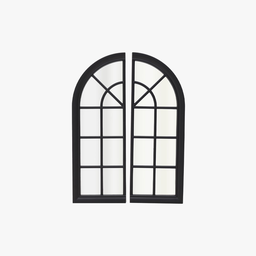 Arched Saginaw Window Flat Icon Vector Illustration