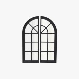 Arched Saginaw Window Flat Icon Vector Illustration