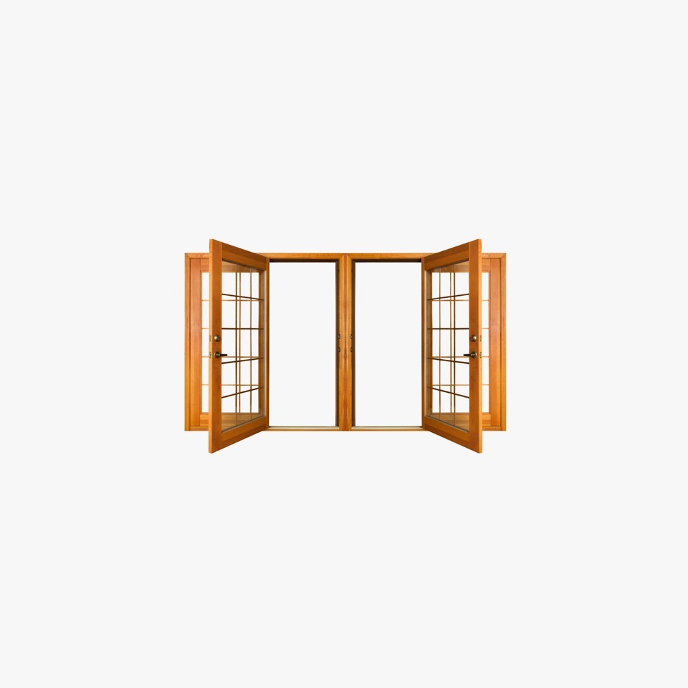 Double Glazing Glass Aluminum Wood Window