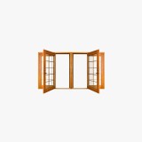 Double Glazing Glass Aluminum Wood Window