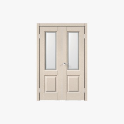 Durable Solid Wood French Double Door Design