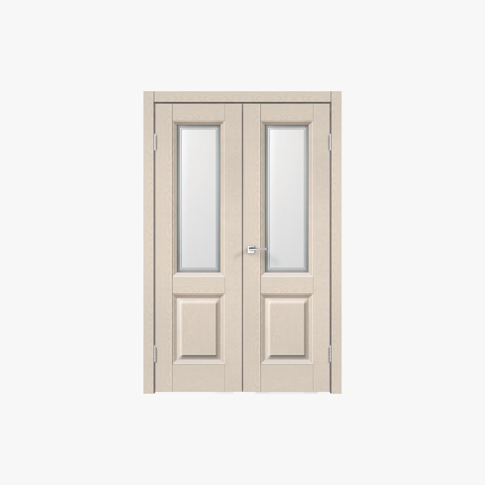 Durable Solid Wood French Double Door Design