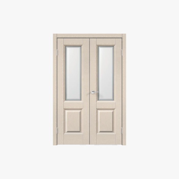 Durable Solid Wood French Double Door Design