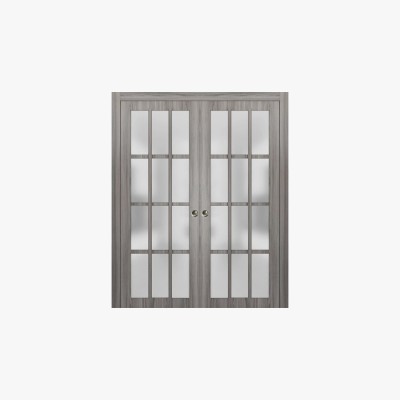 Durable Solid Wood French Double Door Design