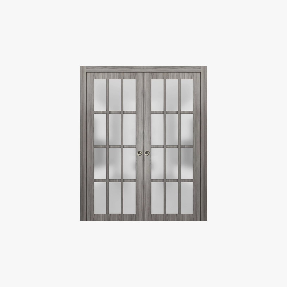 Durable Solid Wood French Double Door Design