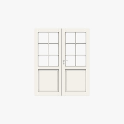 Durable Solid Wood French Double Door Design
