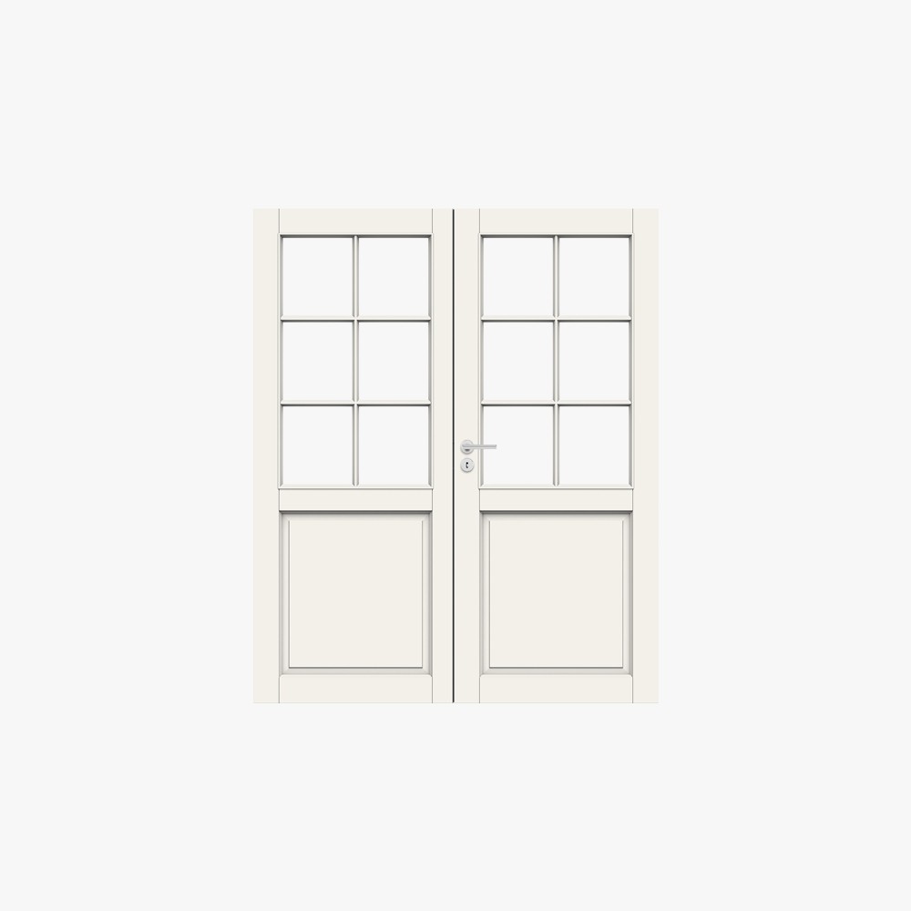 Durable Solid Wood French Double Door Design