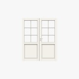 Durable Solid Wood French Double Door Design
